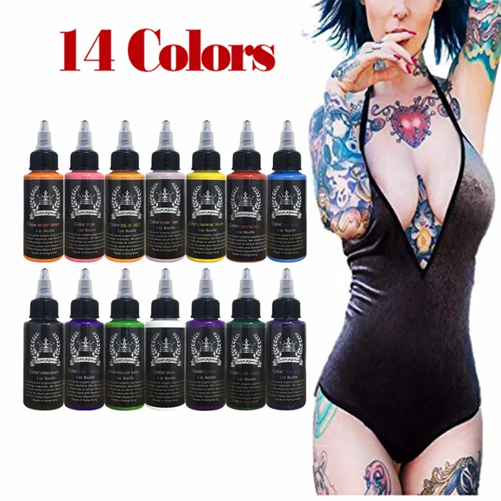 Tattoo Artist Ink Set - 14 Color Set High Quality Permanent Tattoo Pigment Body Paint Tattoo Supplies Tinta 
Tattoo Artist Ink Set - 14 Color Set High Quality Permanent Tattoo Pigment Body Paint Tattoo Supplies Tinta