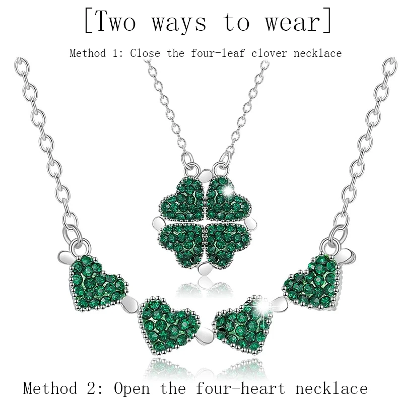 Fashion Double sided Four Heart Clover Necklace Pendant Pink Red Blue Lucky Grass Clavicle Chain Women Girl Choker
Fashion Double sided Four Heart Clover Necklace Pendant Pink Red Blue Lucky Grass Clavicle Chain Women Girl Choker