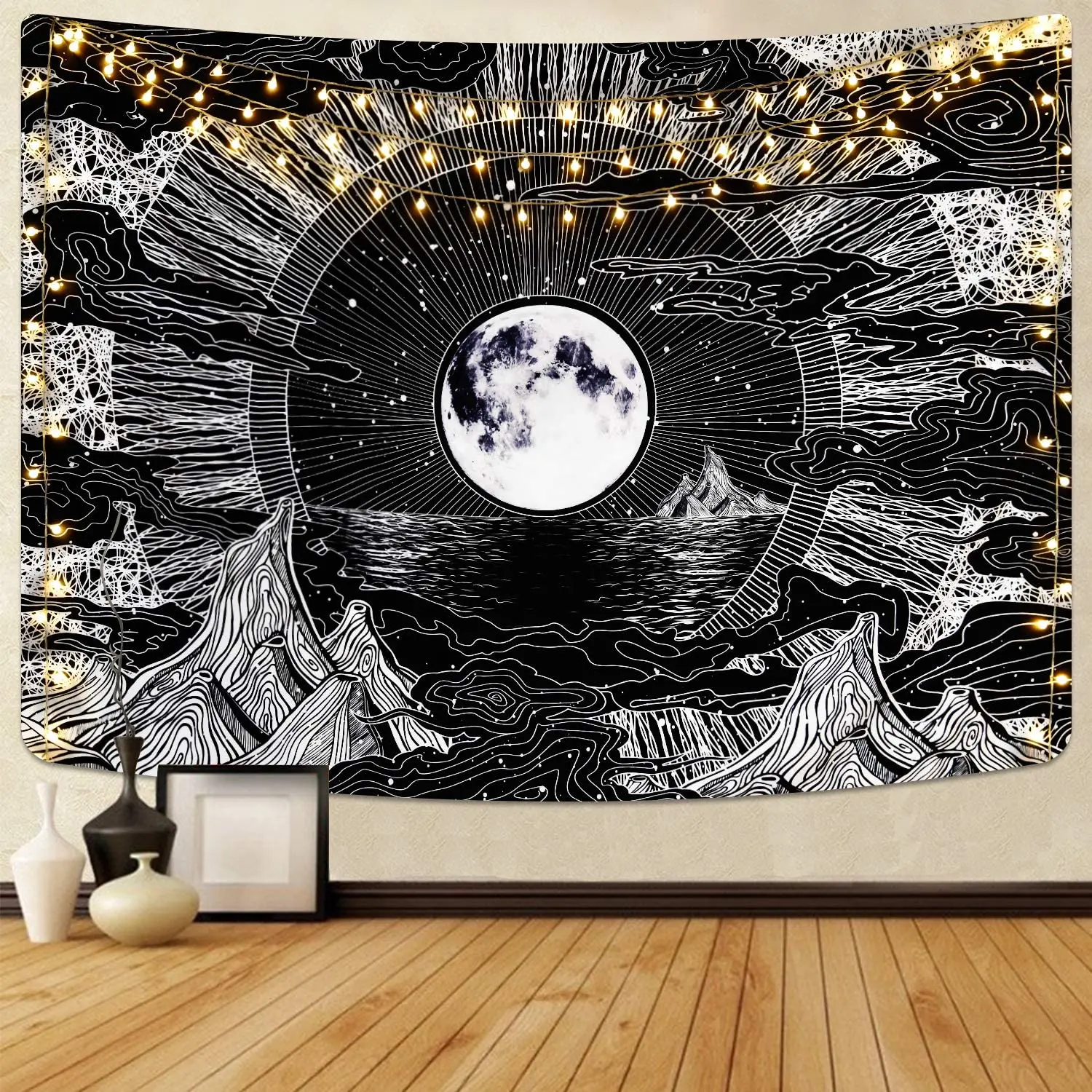 SepYue Moon and Star Tapestry Clouds Tapestries Black Tapestry Psychedelic Mountain Tapestry Home Decoration Wall Hanging Art
SepYue Moon and Star Tapestry Clouds Tapestries Black Tapestry Psychedelic Mountain Tapestry Home Decoration Wall Hanging Art