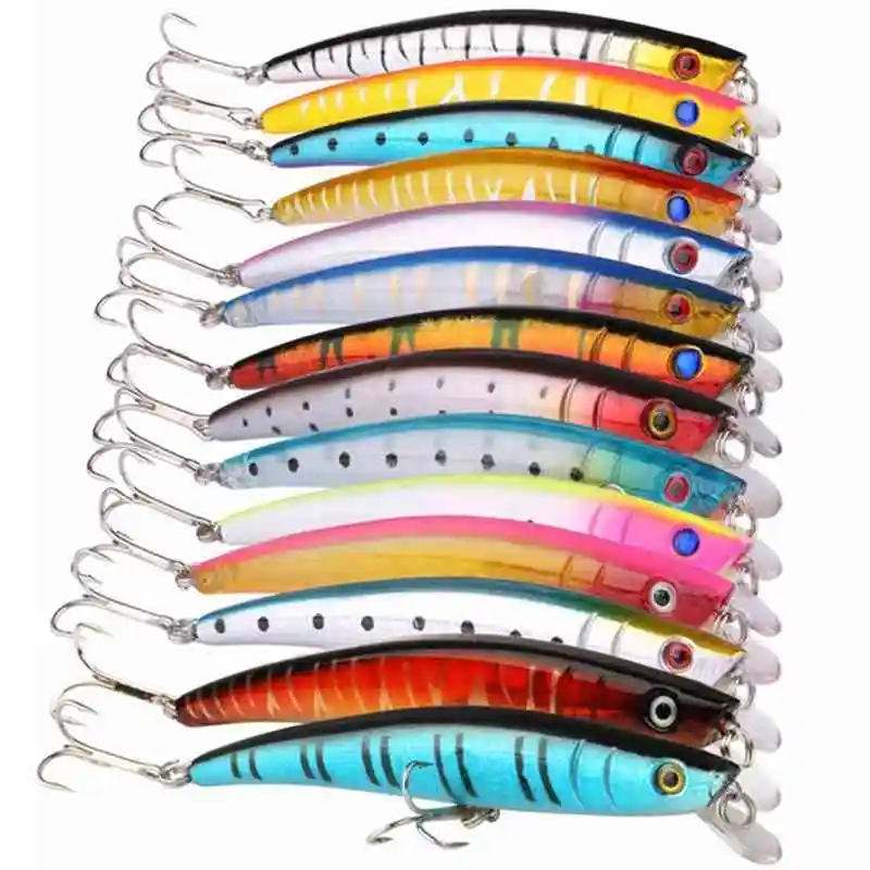 14PCS Fishing Bait Sea Fishing Lures Set Laser-Lures Fishing Set Kits for Bass Minnow CrankBaits with Spangle Triple Hook 11.5cm
14PCS Fishing Bait Sea Fishing Lures Set Laser-Lures Fishing Set Kits for Bass Minnow CrankBaits with Spangle Triple Hook 11.5cm