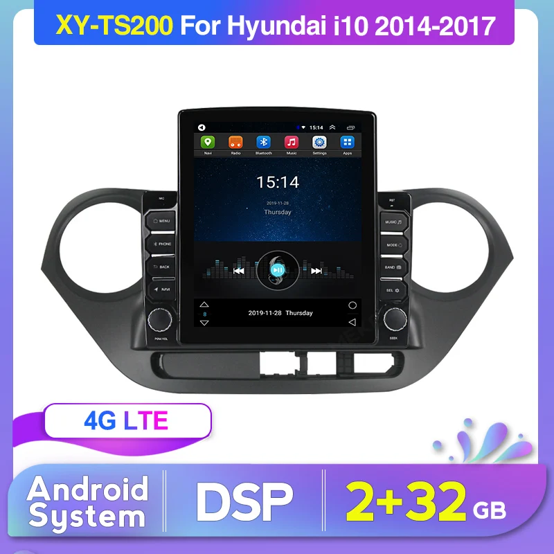 Мультимедийный плеер DSP 4G LTE для автомобиля Hyundai i10 2013 2014 2015 система Android аудио