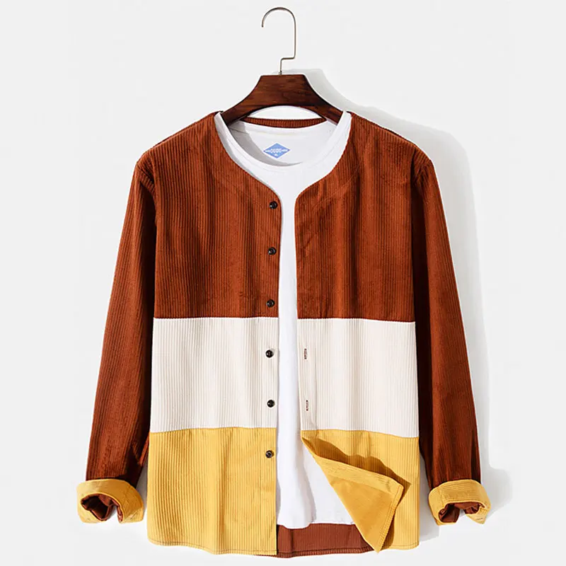 Men's Shirt Autumn New Men's Shirt Coat Fashion Casual Round Neck Long Sleeve Color Matching Men's Shirt 2021
Men's Shirt Autumn New Men's Shirt Coat Fashion Casual Round Neck Long Sleeve Color Matching Men's Shirt 2021