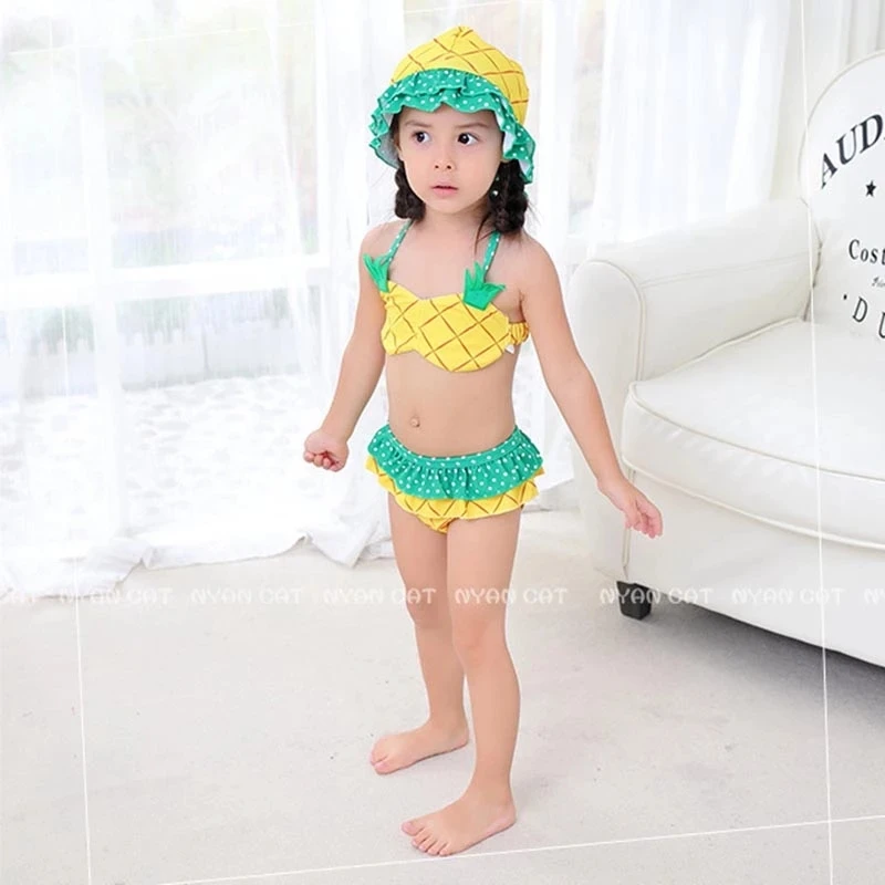 Summer Baby Girls Pineapple Bikini Sling Swimwear Three pieces Kids Ruffles Shorts Bathing Suit for children 1~5Years
Summer Baby Girls Pineapple Bikini Sling Swimwear Three pieces Kids Ruffles Shorts Bathing Suit for children 1~5Years