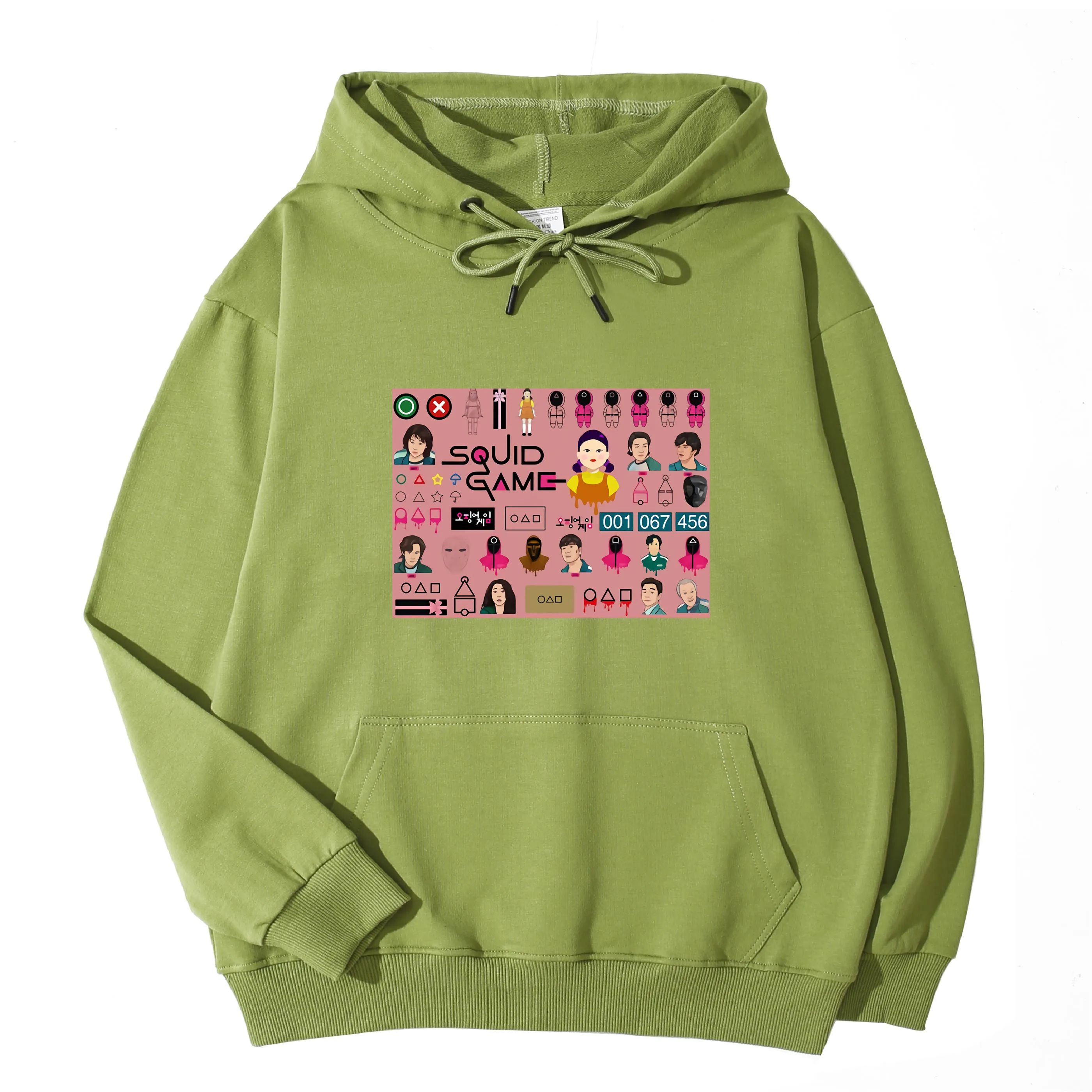 Classic Popular Squid Game Cartoon Stickers Autumn Winter Hoodie Slim Long Sleeve Pocket Sweatshirt Unique Unisex Tops Pullover
Classic Popular Squid Game Cartoon Stickers Autumn Winter Hoodie Slim Long Sleeve Pocket Sweatshirt Unique Unisex Tops Pullover