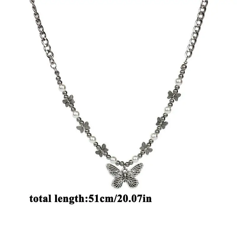Punk Gothic Butterfly Pendant Necklace Choker Pearl Hip Hop Personality Fashion Jewelry For Women Girls Gifts Party
Punk Gothic Butterfly Pendant Necklace Choker Pearl Hip Hop Personality Fashion Jewelry For Women Girls Gifts Party