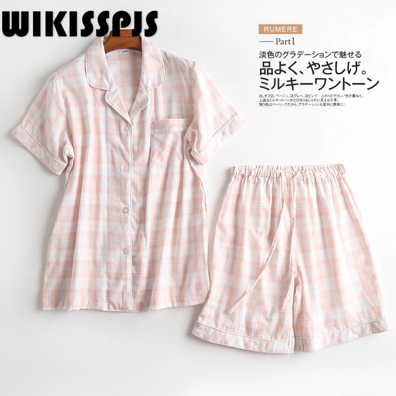 WIKISSPJS женская летняя Хлопковая пижама, костюм Простой лацканами японский для отдыха; Комплекты; Комплект из двух предметов Летние пижамы для девочек-подростков
WIKISSPJS женская летняя Хлопковая пижама, костюм Простой лацканами японский для отдыха; Комплекты; Комплект из двух предметов Летние пижамы для девочек-подростков