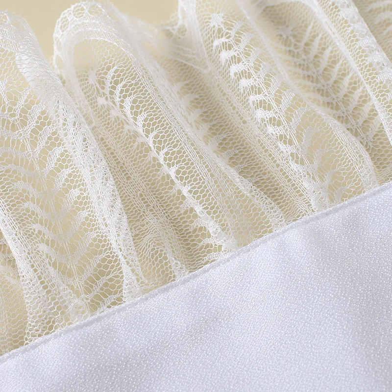 Women Chiffon Lace Floral False Horn Cuffs White Black Ruffles Pleated Solid Color Button Detachable Fake Sleeve Wrist Warmer
Women Chiffon Lace Floral False Horn Cuffs White Black Ruffles Pleated Solid Color Button Detachable Fake Sleeve Wrist Warmer