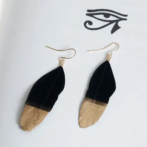 1 Pair Natural Feather Earrings Gold Plated Black Gold Painting Jewelry Findings Earrings For Women GIfts Wedding Accessories
1 Pair Natural Feather Earrings Gold Plated Black Gold Painting Jewelry Findings Earrings For Women GIfts Wedding Accessories