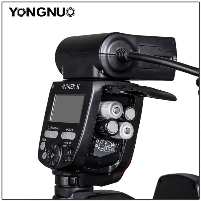 Кольцевая вспышка Yongnuo YN14EX II TTL LED для макросъемки двойная лампа камер Canon 5D4 1DX2 5Dsr