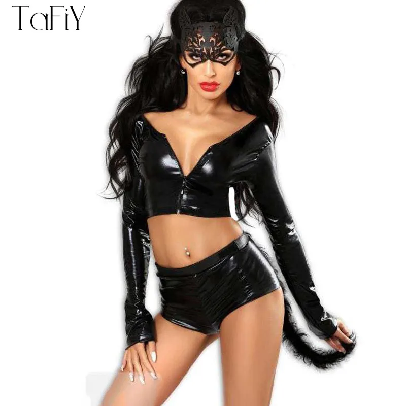 TaFiY Newest Sexy Latex Bodysuit Catsuit Lingerie For Women Sexi Strappy Body suit Cosplay Jumpsuit Erotic Faux Leather Costumes
TaFiY Newest Sexy Latex Bodysuit Catsuit Lingerie For Women Sexi Strappy Body suit Cosplay Jumpsuit Erotic Faux Leather Costumes