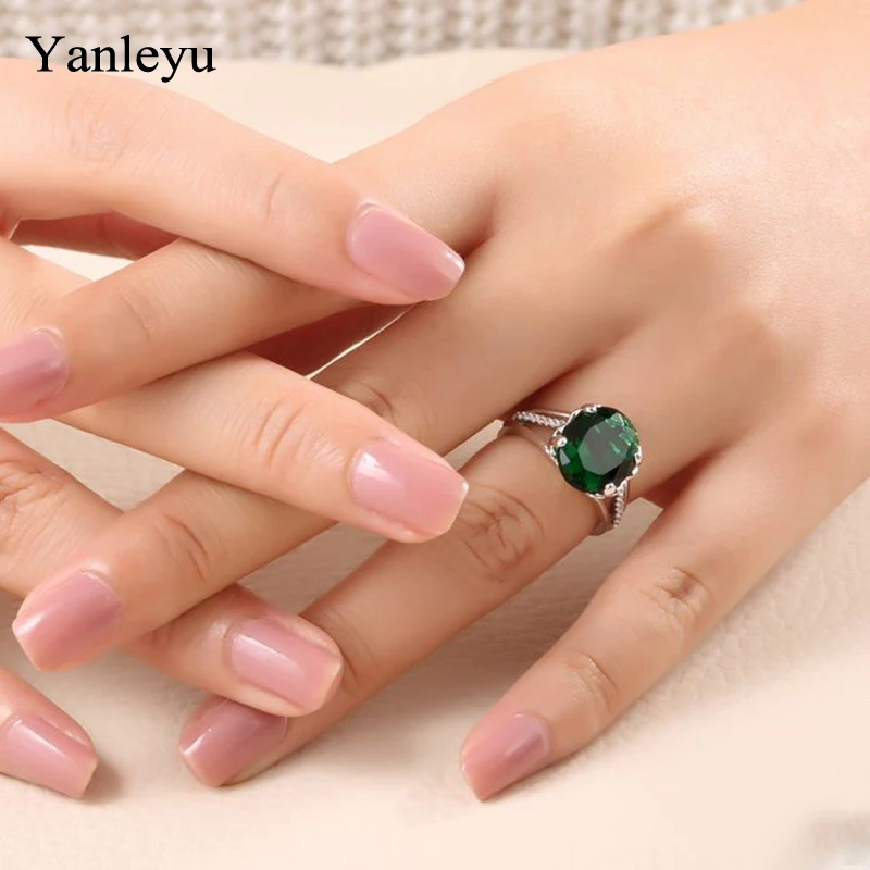 Yanleyu Luxury Vintage Green Gemstone Ring Real 925 Sterling Silver Cubic Zircon Wedding Engagement Rings for Women PR372
Yanleyu Luxury Vintage Green Gemstone Ring Real 925 Sterling Silver Cubic Zircon Wedding Engagement Rings for Women PR372