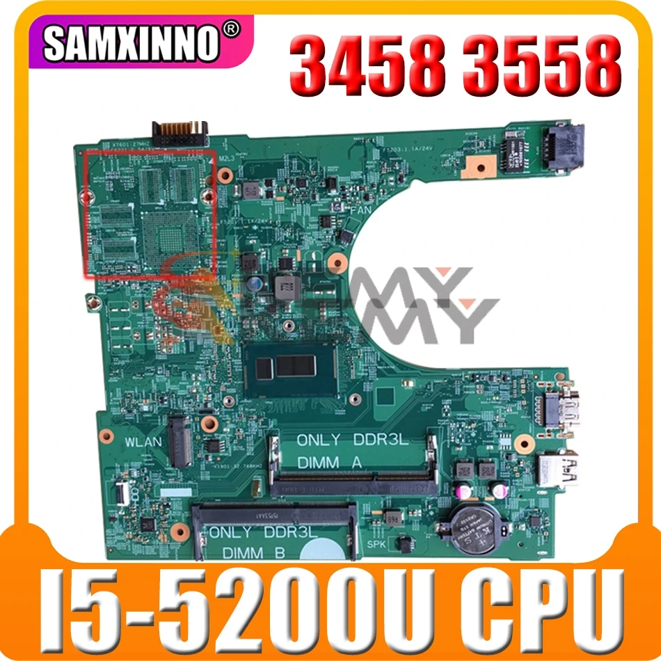 Original Laptop motherboard For DELL Inspiron 3458 3558 Core I5-5200U Mainboard 0NPF8M CN-0NPF8M 14216-1 SR23Y CPU
Original Laptop motherboard For DELL Inspiron 3458 3558 Core I5-5200U Mainboard 0NPF8M CN-0NPF8M 14216-1 SR23Y CPU