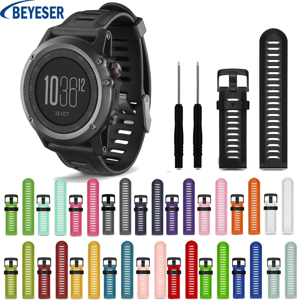 26mm High quality silicone strap wristband with tool Replacement Smart Sporting Good Bracelet Accessories For Garmin Fenix 3 3HR
26mm High quality silicone strap wristband with tool Replacement Smart Sporting Good Bracelet Accessories For Garmin Fenix 3 3HR