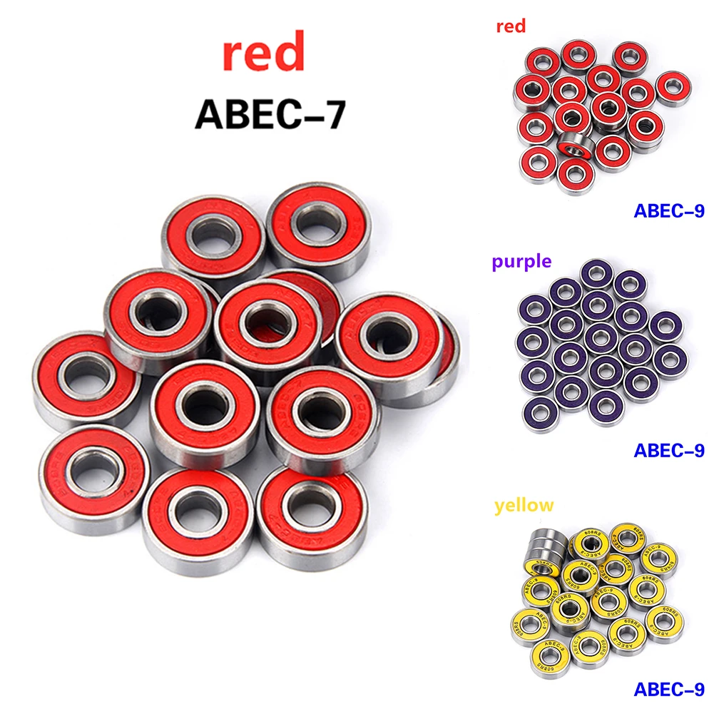 DIY Silent Skateboard Bearing Replacement ABEC-7 / ABEC-9 608 Skateboard Roller Steel Sealed Ball Bearings 8x22x7mm
DIY Silent Skateboard Bearing Replacement ABEC-7 / ABEC-9 608 Skateboard Roller Steel Sealed Ball Bearings 8x22x7mm
