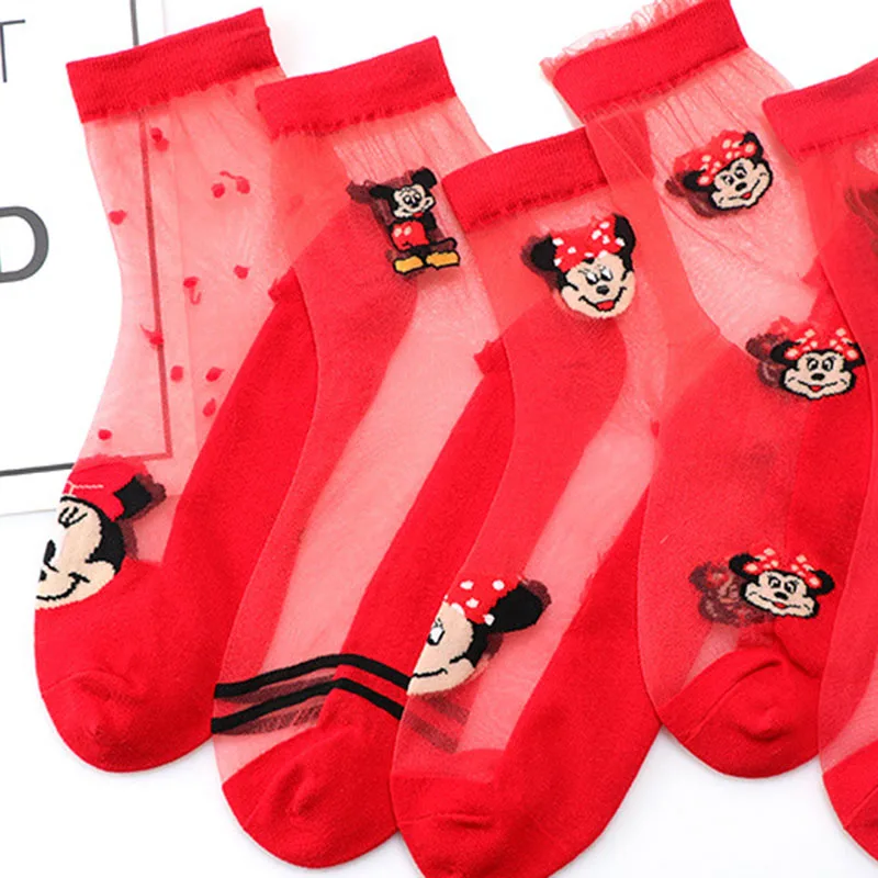 Spring Summer Socks Mickey Minnie Creative Design Thin Stripe Transparent Glass Silk Socks Fashion Funny Socks For Women
Spring Summer Socks Mickey Minnie Creative Design Thin Stripe Transparent Glass Silk Socks Fashion Funny Socks For Women