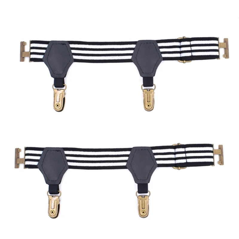 Men Women Striped Socks Suspenders Holder with Double Metal Non-Slip Clips Elastic Adjustable Garters Belt Accessories
Men Women Striped Socks Suspenders Holder with Double Metal Non-Slip Clips Elastic Adjustable Garters Belt Accessories