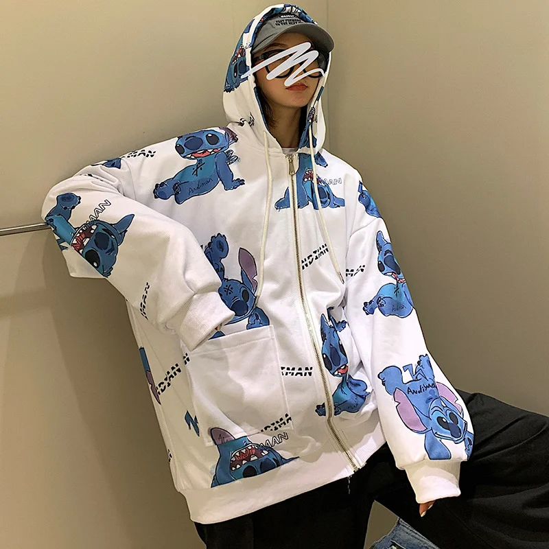 Hoodies Women Disney Cute Stitch Co-branded Pocket Zipper Cap Hoodies Hip Hop Streetwear Korean Pop Female Coat Hooded Tracksuit
Hoodies Women Disney Cute Stitch Co-branded Pocket Zipper Cap Hoodies Hip Hop Streetwear Korean Pop Female Coat Hooded Tracksuit