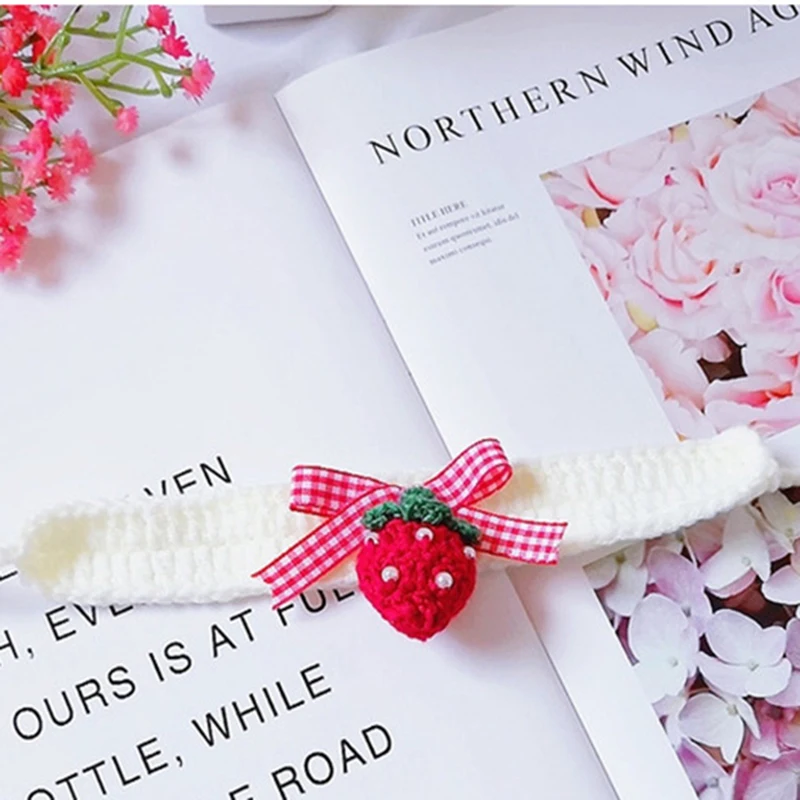 Strawberry Crochet Cat Collar Woolen Dog Bandana Bowknot Pet Necklace Manual Kitty Scarf Cute Cat Accessories Yorkie Chihuahua
Strawberry Crochet Cat Collar Woolen Dog Bandana Bowknot Pet Necklace Manual Kitty Scarf Cute Cat Accessories Yorkie Chihuahua