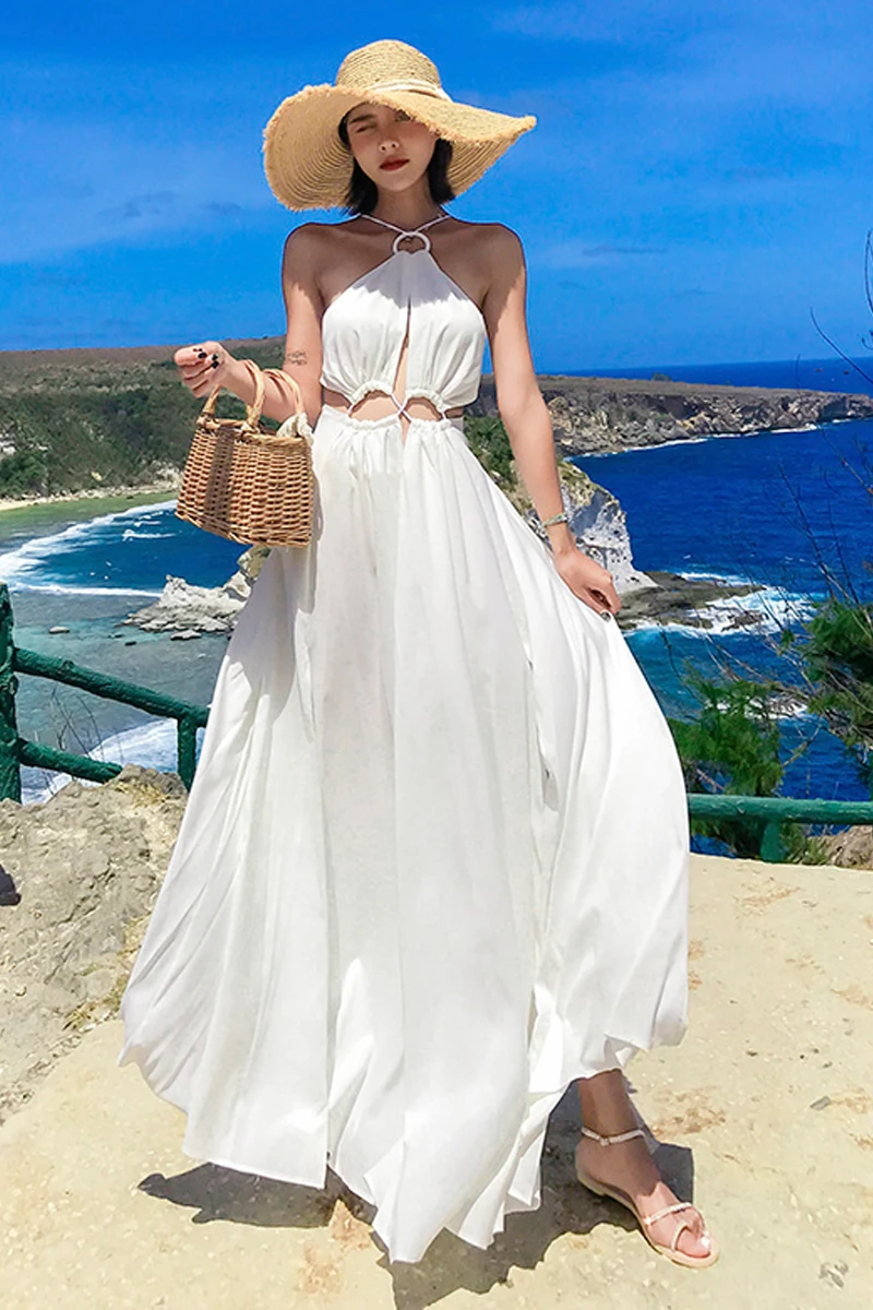 Resort 2021 new big skirt beach skirt summer seaside resort sexy super fairy white suspender dress
Resort 2021 new big skirt beach skirt summer seaside resort sexy super fairy white suspender dress