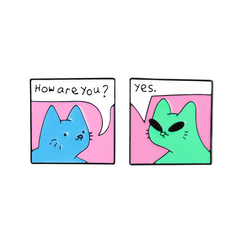 English dialog cartoon pins cute kitten collection DIY accessories brooch badge
English dialog cartoon pins cute kitten collection DIY accessories brooch badge