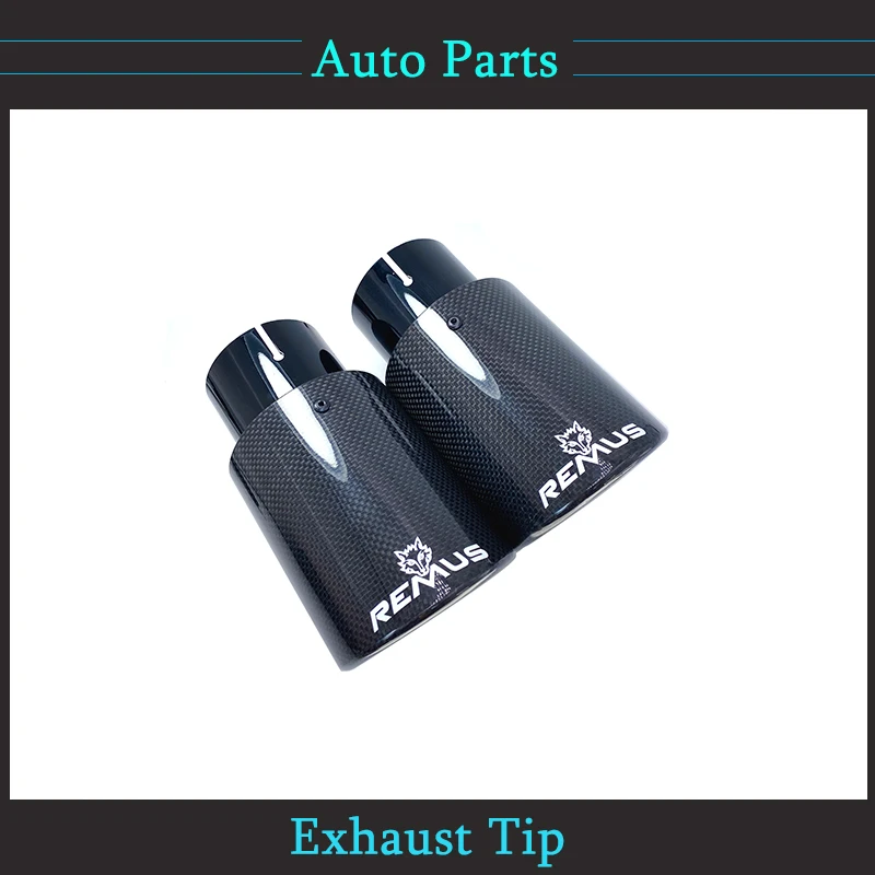 1Piece Car Exhaust Tail Pipe Curly Glossy Carbon Fiber Black Stainless Steel Bevel Edge Exhaust Pipe With Remus Logo For BM-W
1Piece Car Exhaust Tail Pipe Curly Glossy Carbon Fiber Black Stainless Steel Bevel Edge Exhaust Pipe With Remus Logo For BM-W