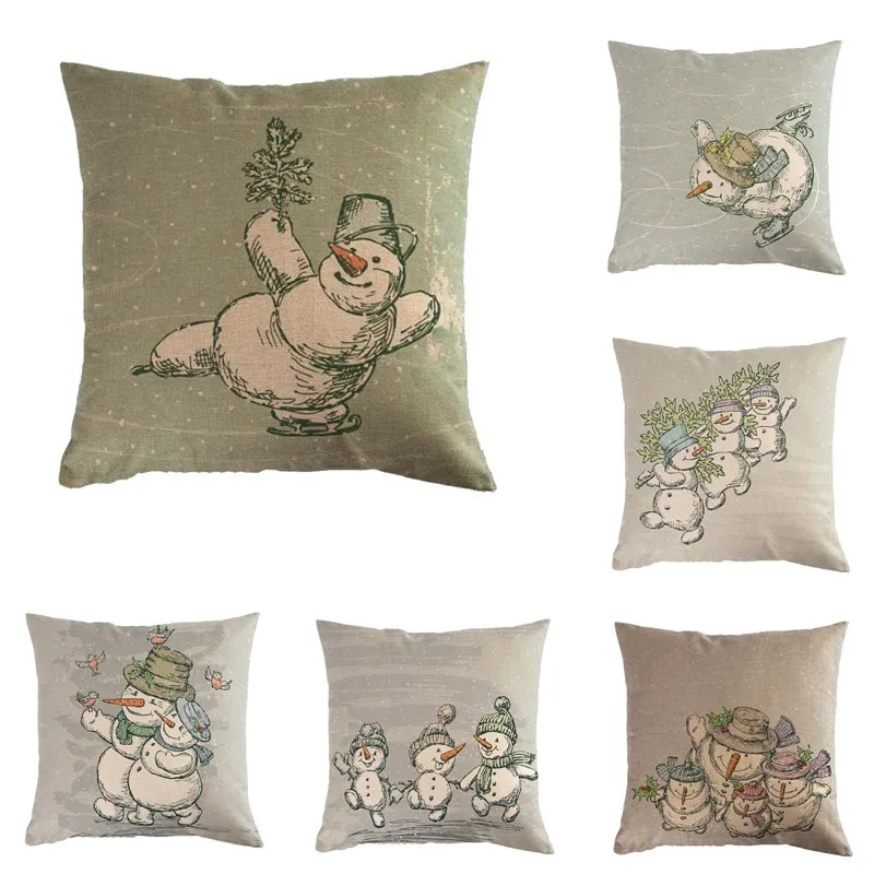 45*45cm Cotton Linen Christmas Cartoon Snowman Printing Dyeing Bed Home Decor Cushion Cover Christmas Decor Pillowscases
45*45cm Cotton Linen Christmas Cartoon Snowman Printing Dyeing Bed Home Decor Cushion Cover Christmas Decor Pillowscases