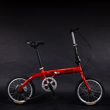 16 Inches Folding Bike 6 Speeds Disc Brake Mini Velo Small Wheel Foldable Bicycle High Carbon Steel Frame Kid Bike