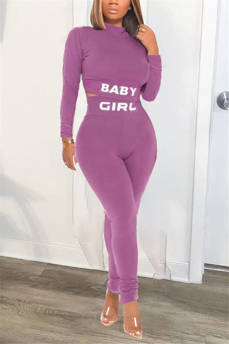 Women Tracksuits 2 Piece Outfits, Long Sleeve High Neck Sexy Tight Navel High Waist Letter Printing Hemmed Bodycon Sportswear
Women Tracksuits 2 Piece Outfits, Long Sleeve High Neck Sexy Tight Navel High Waist Letter Printing Hemmed Bodycon Sportswear