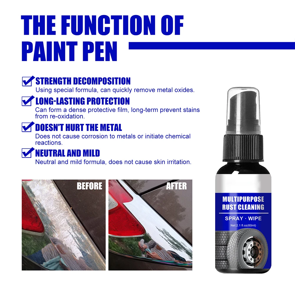 NEW Car Rust Remover Spray Auto Wheel Rim Metal Parts Anti-rust Car Wash Maintenance Kitchen Pot Rust Tools Cleaning Agent 60ml
NEW Car Rust Remover Spray Auto Wheel Rim Metal Parts Anti-rust Car Wash Maintenance Kitchen Pot Rust Tools Cleaning Agent 60ml