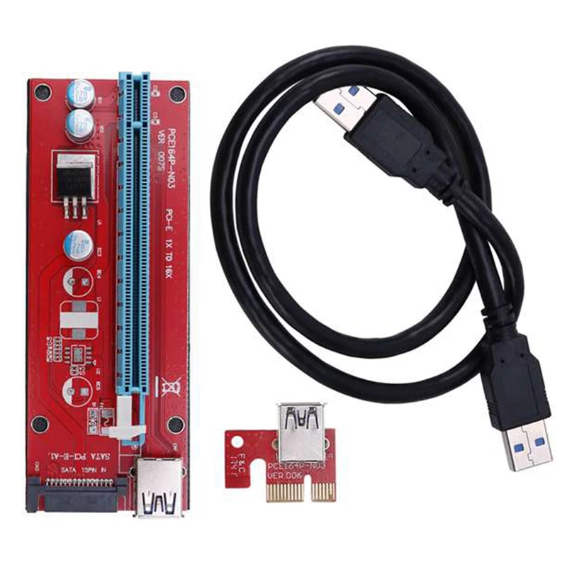 10Pcs VER007S PCI-E Riser Card 007S PCIE 1X to 16X Extender 15Pin SATA Power 60CM USB 3.0 Cable for BTC LTC Mining Miner
10Pcs VER007S PCI-E Riser Card 007S PCIE 1X to 16X Extender 15Pin SATA Power 60CM USB 3.0 Cable for BTC LTC Mining Miner