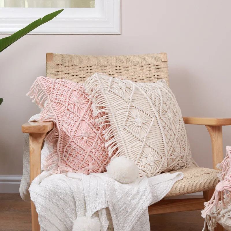 45*45cm Cushion Covers 100% Cotton Linen Macrame Hand-Woven Thread Pillow Covers Geometry Bohemia Style Pillowcase Home Decor
45*45cm Cushion Covers 100% Cotton Linen Macrame Hand-Woven Thread Pillow Covers Geometry Bohemia Style Pillowcase Home Decor