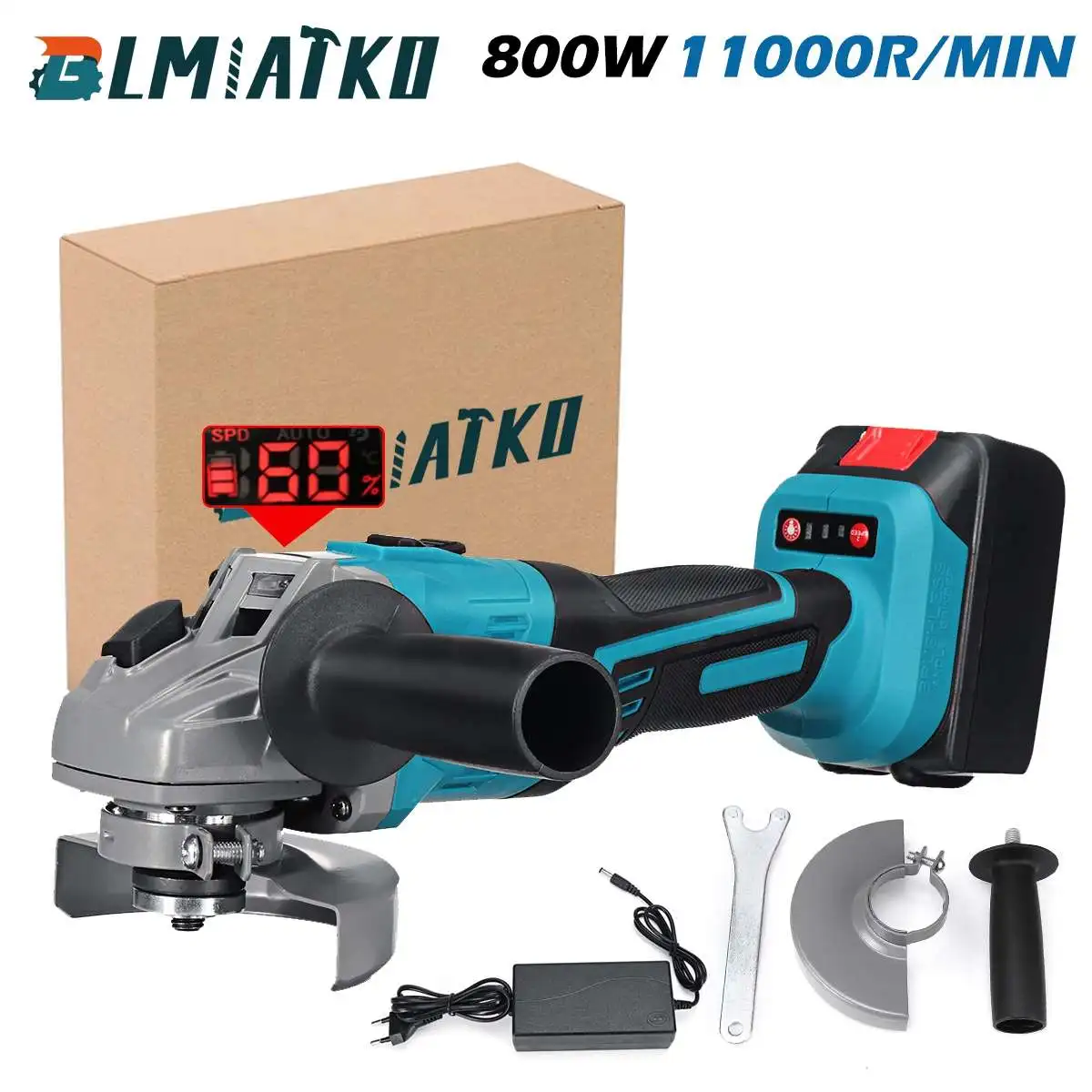 18V 125/100mm Brushless Cordless Impact Angle Grinder Variable Speed For Makita Battery DIY Power Tool Cutting Machine Polisher
18V 125/100mm Brushless Cordless Impact Angle Grinder Variable Speed For Makita Battery DIY Power Tool Cutting Machine Polisher