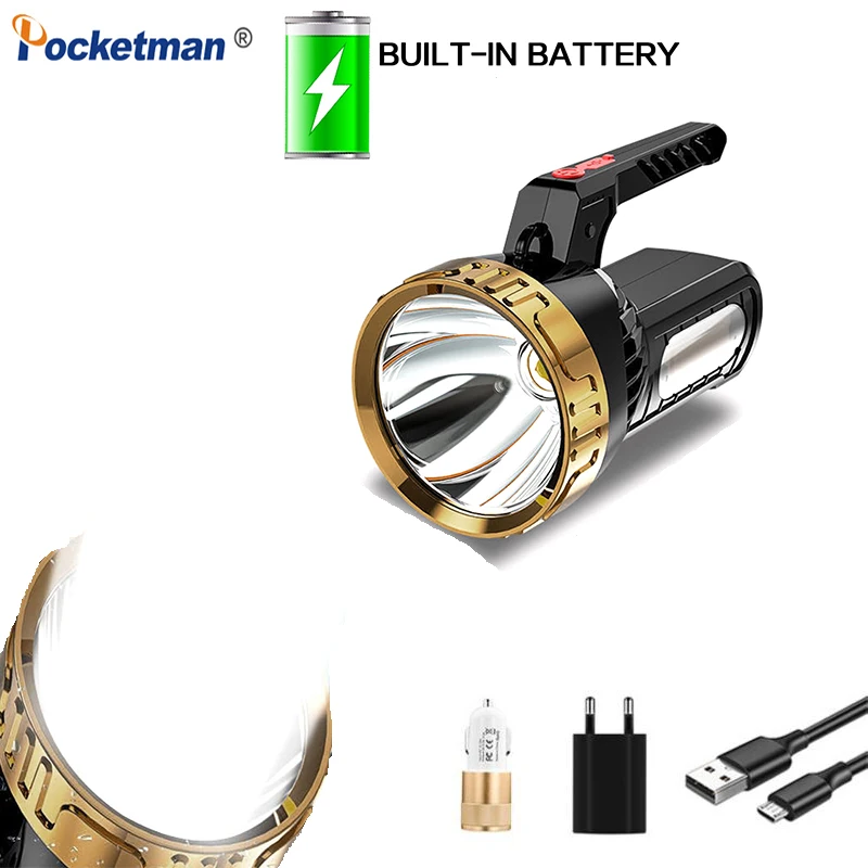 Portable 280W USB Rechargeable LED Flashlight Super Bright Waterproof Flashlamp With Built-in Battery And Side Light For Camping
Portable 280W USB Rechargeable LED Flashlight Super Bright Waterproof Flashlamp With Built-in Battery And Side Light For Camping