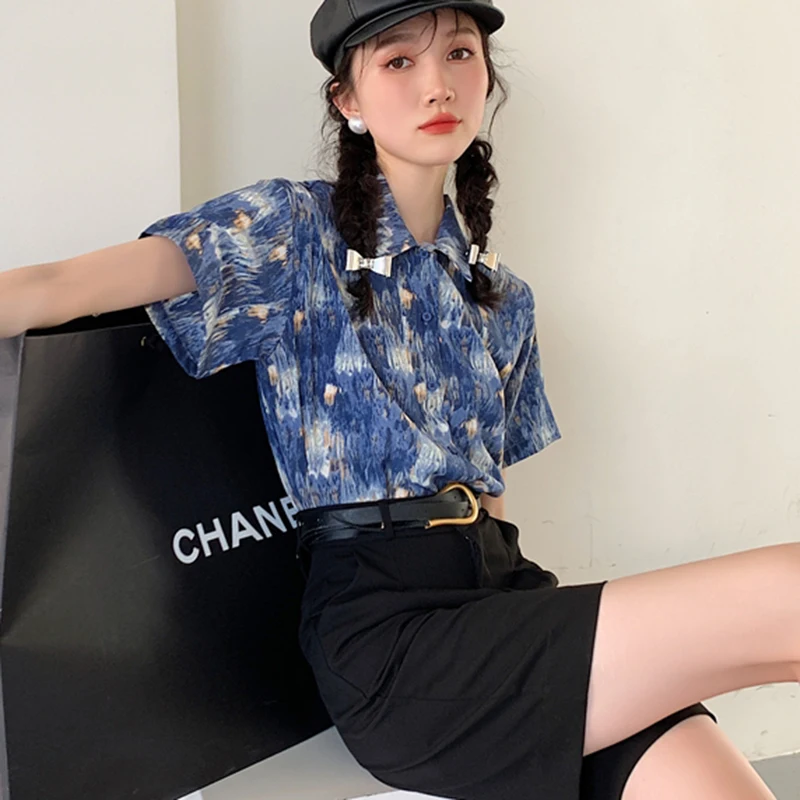 LANMREM Casual Prom Female Niche Design Korean Printed Short Sleeve Floral Shirt Summer Women's 2021 New Arrival 2K1106
LANMREM Casual Prom Female Niche Design Korean Printed Short Sleeve Floral Shirt Summer Women's 2021 New Arrival 2K1106