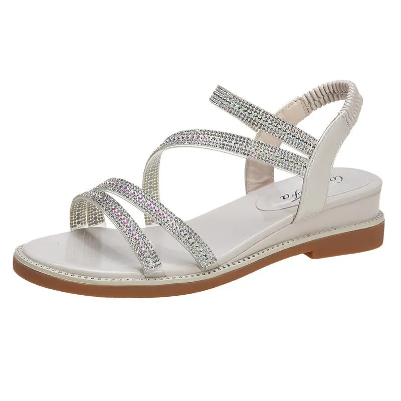 New Summer Women Elegant Sandals Heels Slip On Shoes Crystal Sequins Chaussure Femme Casual Girls Wedges Platform 4CM Zapatos
New Summer Women Elegant Sandals Heels Slip On Shoes Crystal Sequins Chaussure Femme Casual Girls Wedges Platform 4CM Zapatos