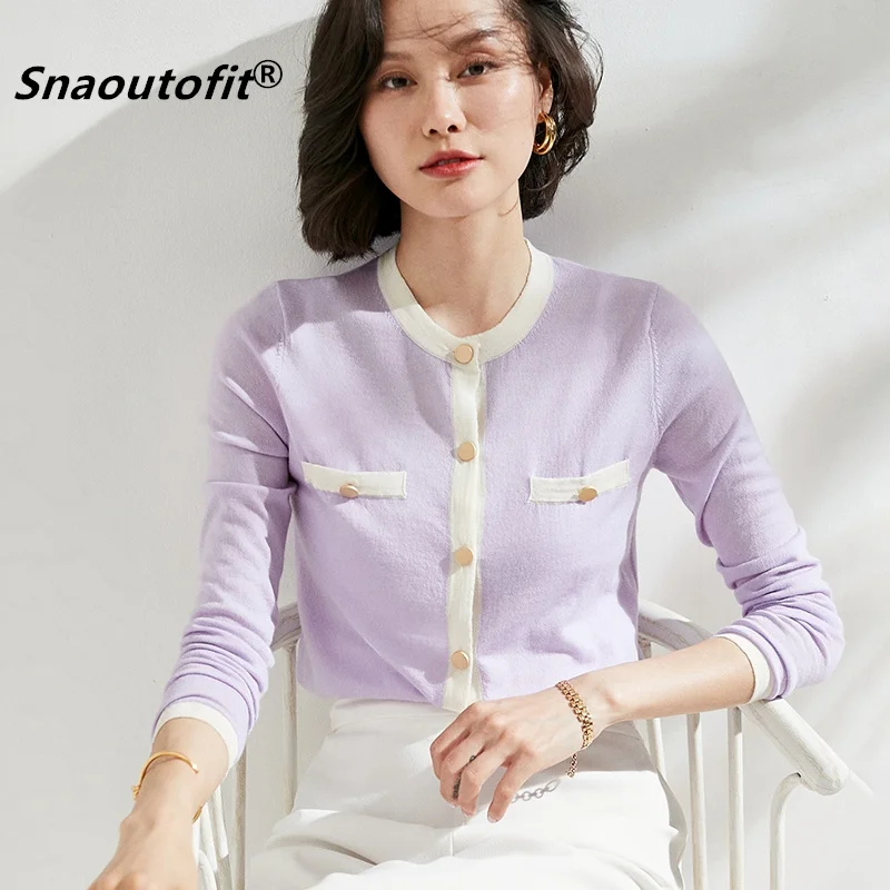 2021 Spring And Summer Women's New 100% Merino Wool Small Fragrance Knit Cardigan Low Round Neck Long Sleeves Thin Loose
2021 Spring And Summer Women's New 100% Merino Wool Small Fragrance Knit Cardigan Low Round Neck Long Sleeves Thin Loose