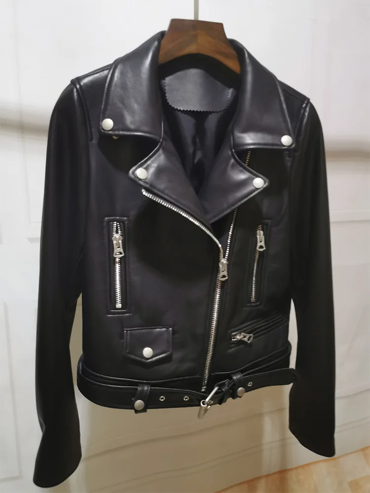 Genuine Leather Clothes 2021 Women's Short Style Motorcycle Jacket Sheepskin Slim Thin Small Leather Jacket
Genuine Leather Clothes 2021 Women's Short Style Motorcycle Jacket Sheepskin Slim Thin Small Leather Jacket