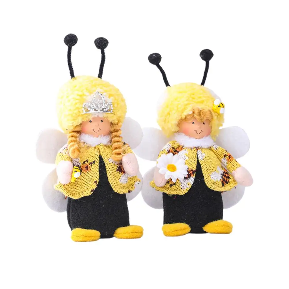 2021 Bee Festival Knitted Plush Doll Ornaments Bee Couple Elf Shape Doll Dwarf Doll Ornament for Home Holiday Decoration 
2021 Bee Festival Knitted Plush Doll Ornaments Bee Couple Elf Shape Doll Dwarf Doll Ornament for Home Holiday Decoration