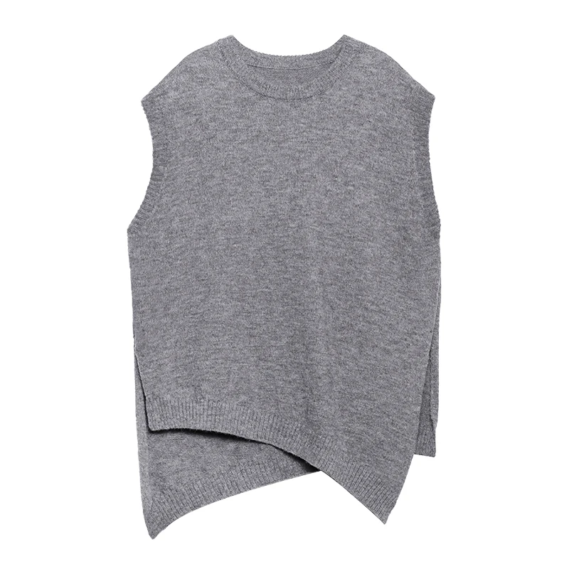 XUXI Split Asymmetry Gilet Sleeveless Irregular Women Knitting Vest Pullover Streetwear Casual Waistcoat Autumn 2020 FZ3112
XUXI Split Asymmetry Gilet Sleeveless Irregular Women Knitting Vest Pullover Streetwear Casual Waistcoat Autumn 2020 FZ3112
