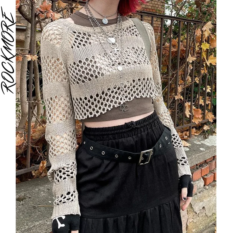 Rockmore Vintage Hollow Out Smock Sweaters Women Y2K Long Sleeve Pullovers Autumn Sexy Fishnet Knit Jumpers Tops Fairy Grunge
Rockmore Vintage Hollow Out Smock Sweaters Women Y2K Long Sleeve Pullovers Autumn Sexy Fishnet Knit Jumpers Tops Fairy Grunge