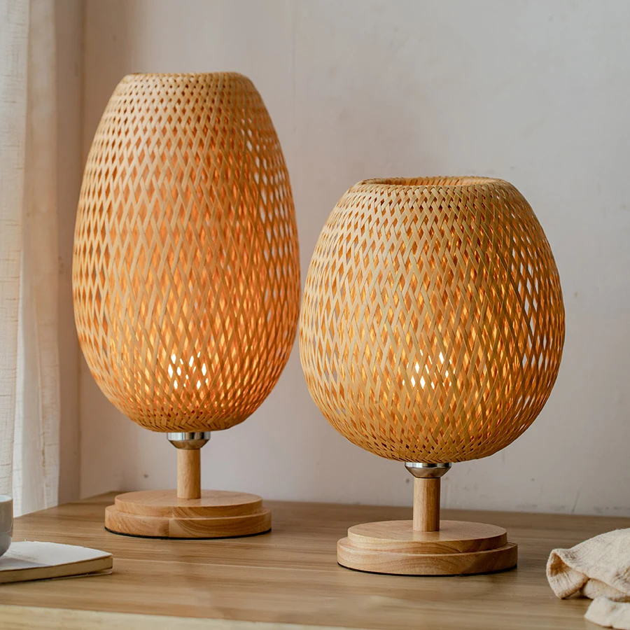 Chinese Hand Knitted Weaving Bamboo Lamp Bedside Table Lamp For Bedroom Wooden Home Decor Nightstands Lighting Fixtures
Chinese Hand Knitted Weaving Bamboo Lamp Bedside Table Lamp For Bedroom Wooden Home Decor Nightstands Lighting Fixtures