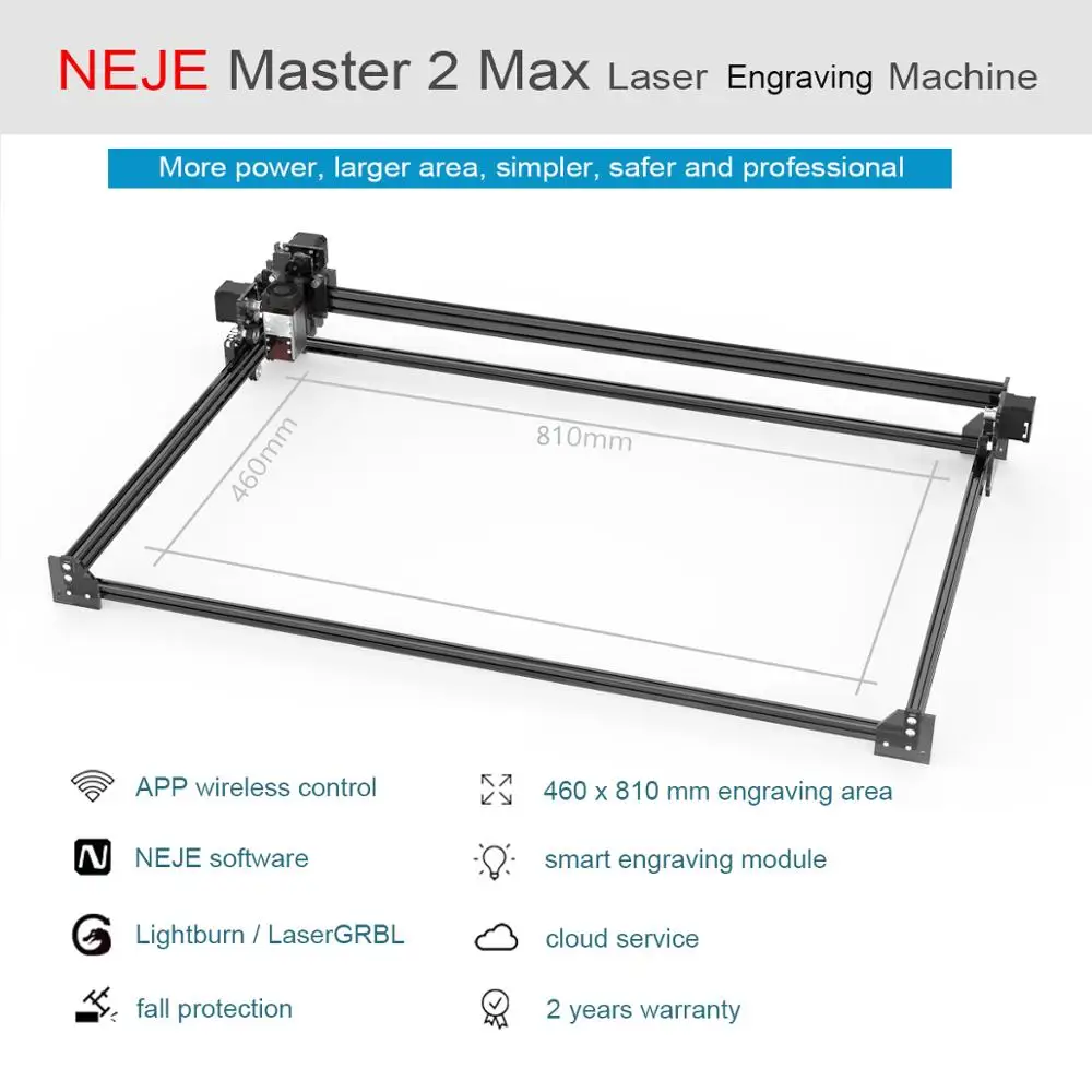 

NEJE Master 2S Max 40W Laser Engraver CNC Laser Engraving Cutting Machine 460*810 mm 32-bit Motherboard Laser GRBL(Lightburn)