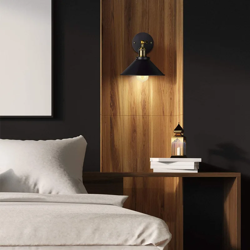 Retro industrial style wall lamp american loft E27 led black cover restaurant bar coffee shop study bedside aisle light
Retro industrial style wall lamp american loft E27 led black cover restaurant bar coffee shop study bedside aisle light