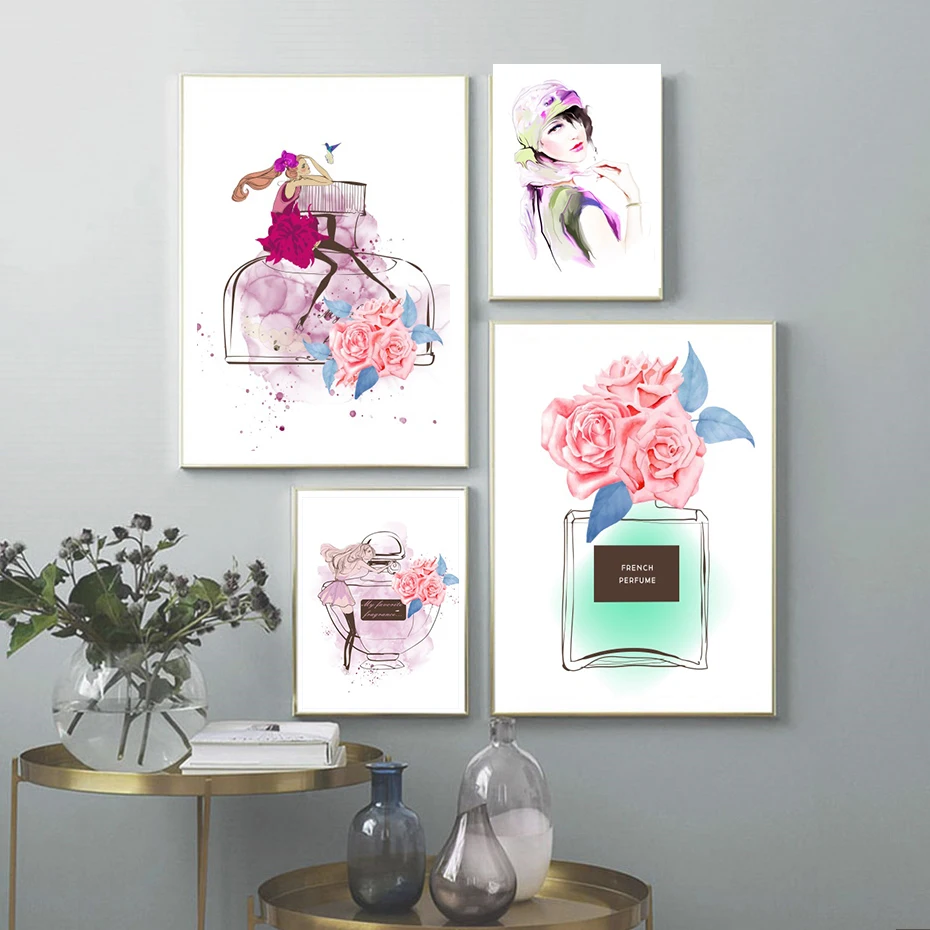 Fashion Wall Art Perfume Girl Poster Nordic Print Flower Canvas Painting Woman Pictures for Living Room Modern Home Decoration
Fashion Wall Art Perfume Girl Poster Nordic Print Flower Canvas Painting Woman Pictures for Living Room Modern Home Decoration