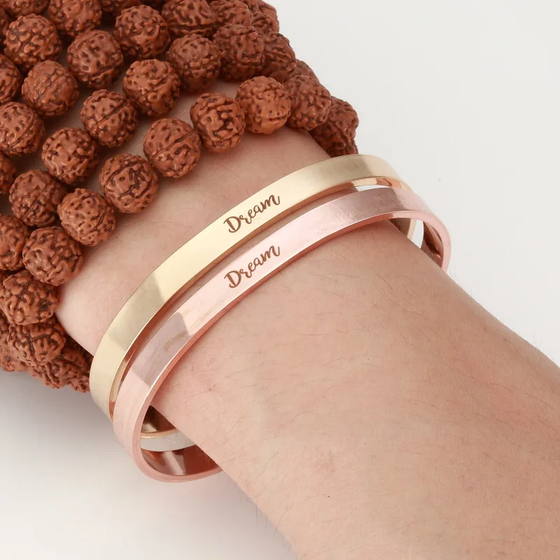 PolishedPlus Customized bracelet dream Inspirational bangle stainless steel Letter personalized for Women girl gift
PolishedPlus Customized bracelet dream Inspirational bangle stainless steel Letter personalized for Women girl gift