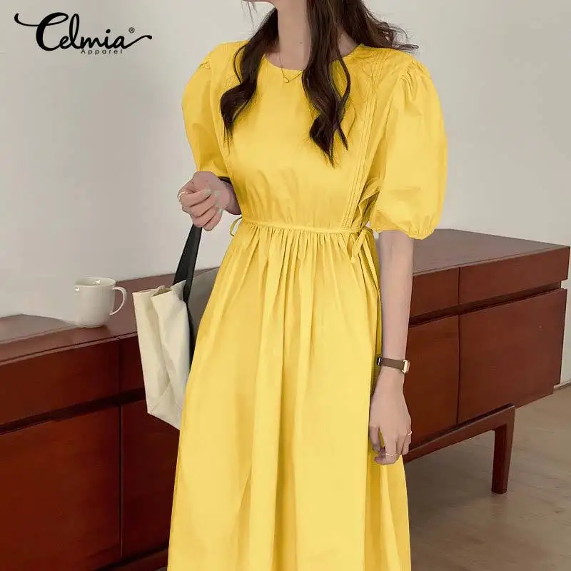 Celmia Elegant Bandage Dresses Women Pleated Casual Summer Midi Sundress O Neck Waisted Party Puff Short Sleeve Vestidos Robe
Celmia Elegant Bandage Dresses Women Pleated Casual Summer Midi Sundress O Neck Waisted Party Puff Short Sleeve Vestidos Robe