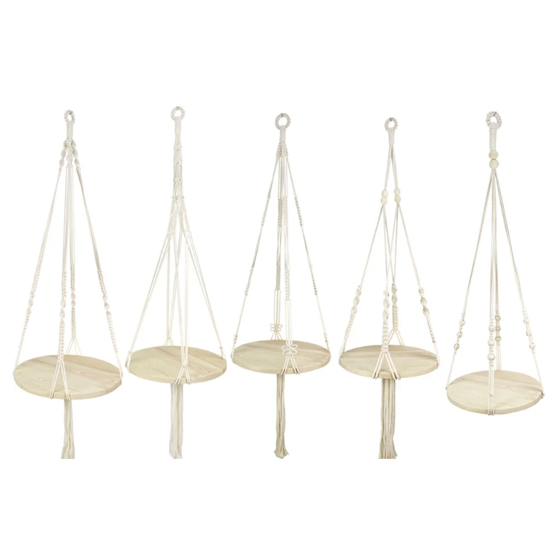 Nordic Macrame Plant Hanger with Round Wooden Plate Tray Woven Tassels Indoor Hanging Planter Shelf Flower Pot Holder
Nordic Macrame Plant Hanger with Round Wooden Plate Tray Woven Tassels Indoor Hanging Planter Shelf Flower Pot Holder