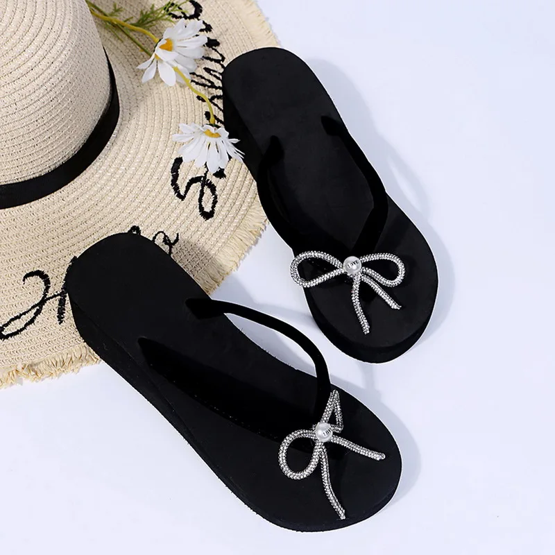 Summer Women Shoes Platform Bath Slippers Bow Knot Mid Wedge Heel Beach Flip Flops Female Casual High Heel Slippers For Women
Summer Women Shoes Platform Bath Slippers Bow Knot Mid Wedge Heel Beach Flip Flops Female Casual High Heel Slippers For Women