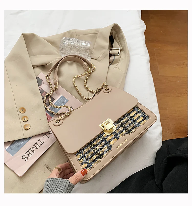 Contrast Color Square Crossbody Bag 2020 New High Quality PU Leather Women's Designer Handbag Lock Chain Shoulder Messenger Bag
Contrast Color Square Crossbody Bag 2020 New High Quality PU Leather Women's Designer Handbag Lock Chain Shoulder Messenger Bag