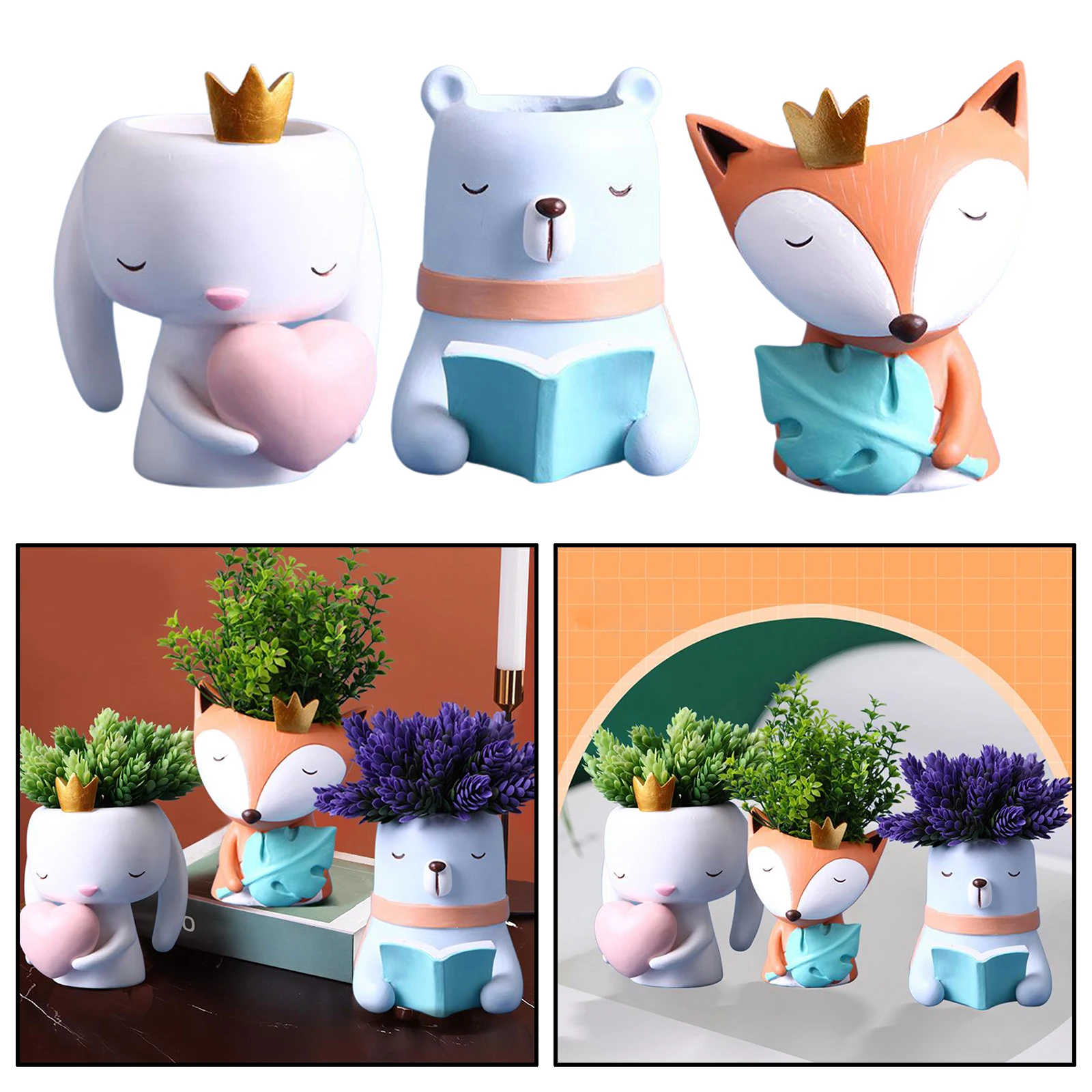Cute Animal Succulent Cactus Fox Rabbit Bear Flowerpot Plant Pots Planter Container for Home Garden Office Desktop Decoration
Cute Animal Succulent Cactus Fox Rabbit Bear Flowerpot Plant Pots Planter Container for Home Garden Office Desktop Decoration